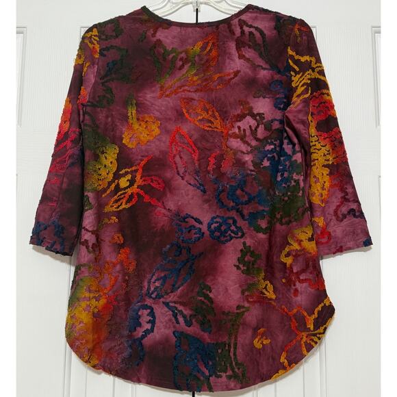 Caleesa Multi-Colored Abstract Batik Tunic, Size M - Picture 2 of 6